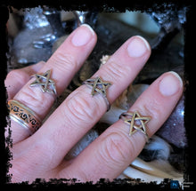Load image into Gallery viewer, Pentagram Rings ~ .925 Silver & Adjustable