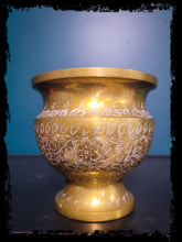 Load image into Gallery viewer, Etched Vintage Brass Cauldron, Lg
