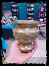 Load image into Gallery viewer, Etched Vintage Brass Cauldron, Lg