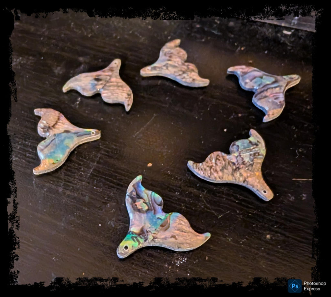 Abalone Shell Mermaid Tail Pendants