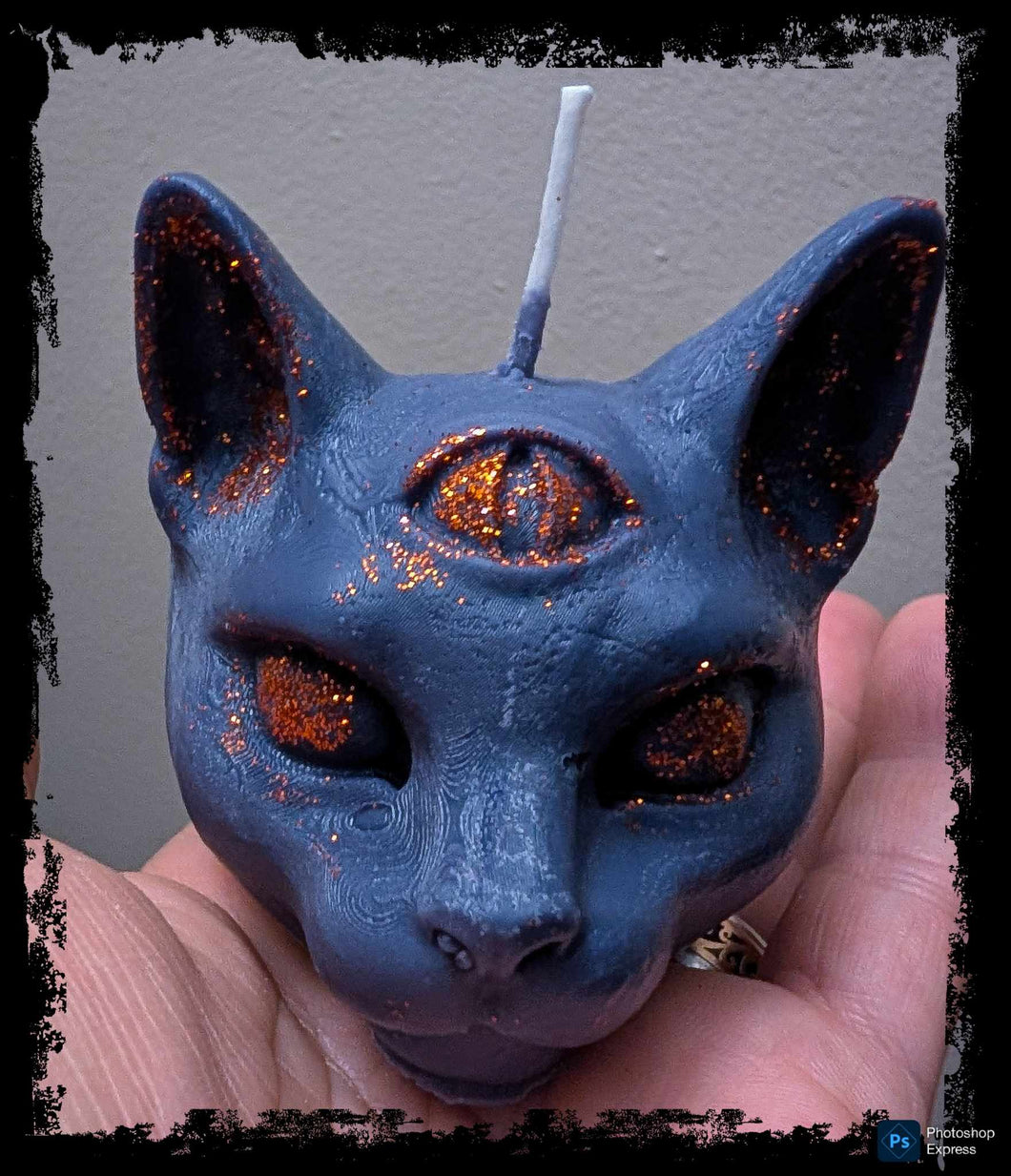 Black Cat Figure Head Candle