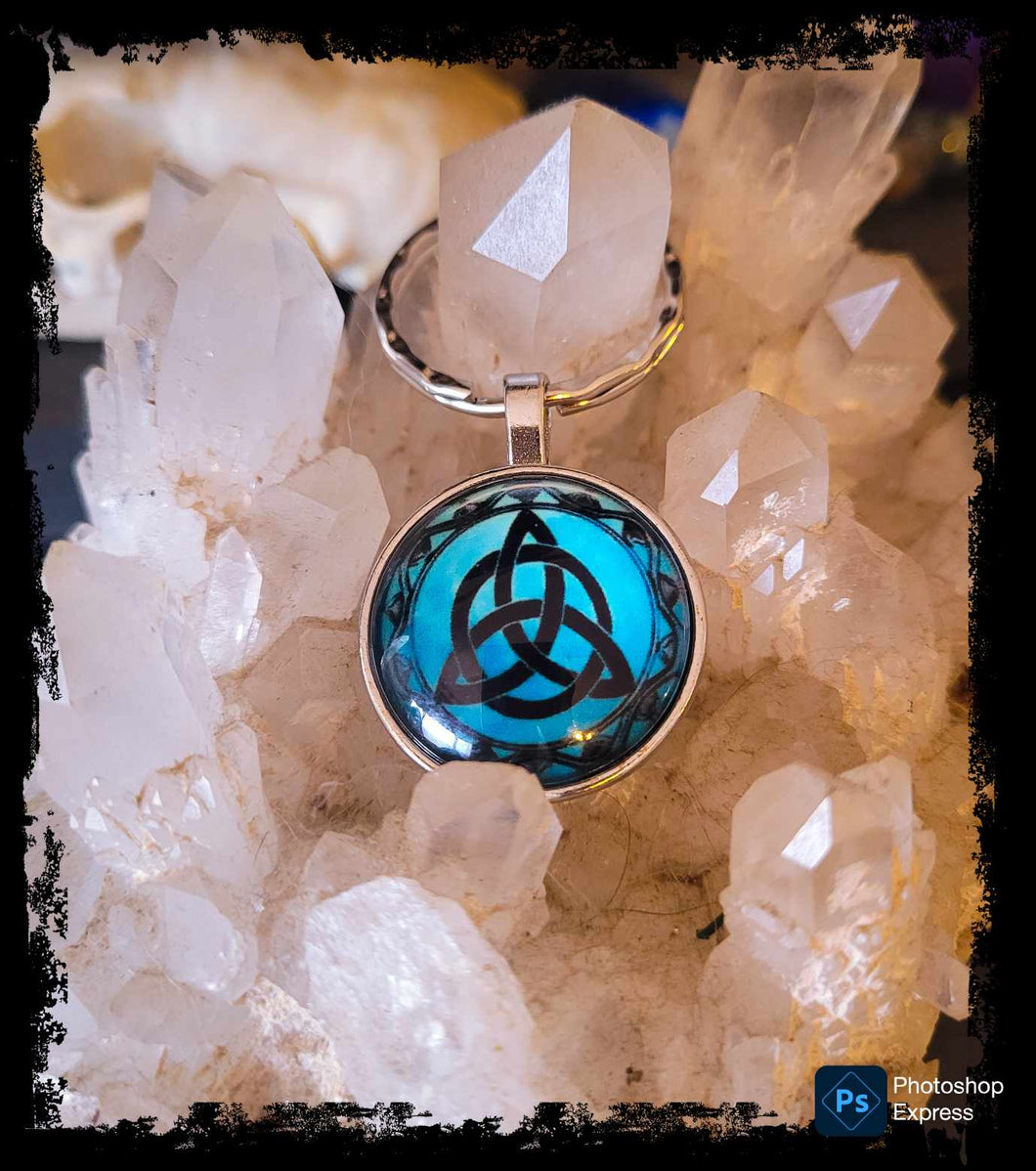 Blue Celtic Triquetra Keychain