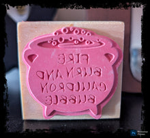 Load image into Gallery viewer, Fire Burn &amp; Cauldron Bubble Rubber Stamp

