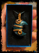 Load image into Gallery viewer, Moss Agate Crescent Moon Necklace ~ with Copper
