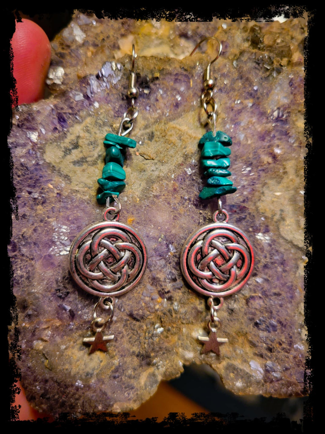 Malachite Celtic Knot Earrings