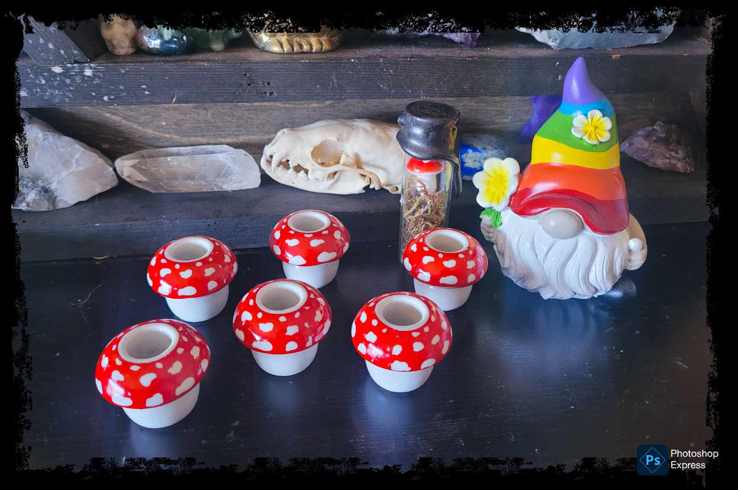 Mushroom Chime Candle Holders, Vintage 1970s