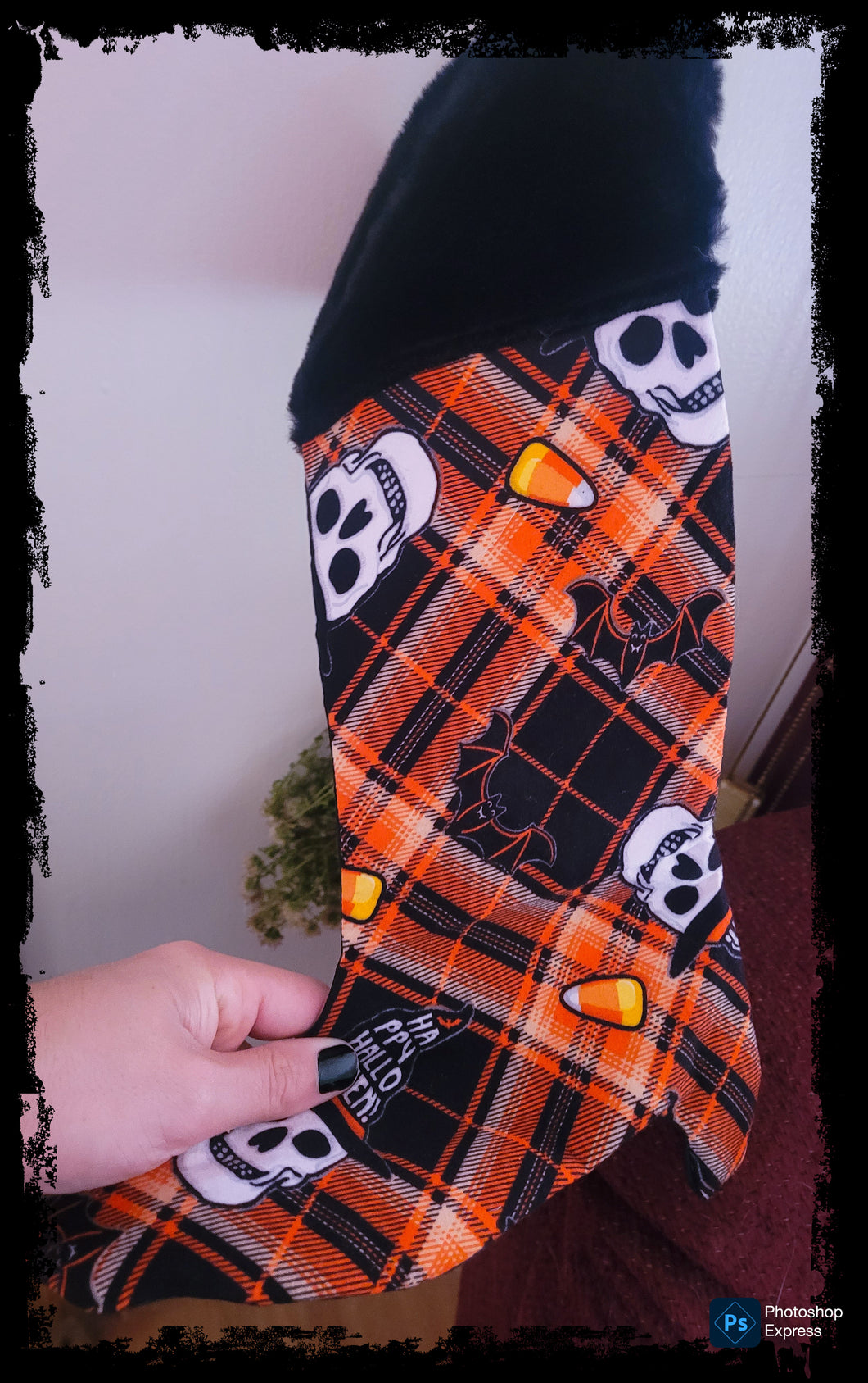 Large Halloween Witch Boot Stocking