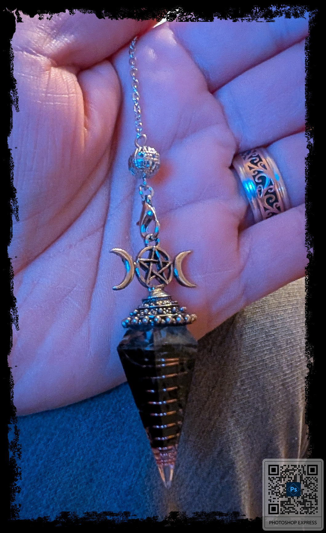 Black Obsidian & Copper Pendulum