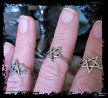 Load image into Gallery viewer, Pentagram Rings ~ .925 Silver &amp; Adjustable
