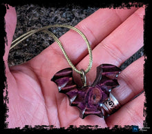 Load image into Gallery viewer, Purple Wooden Bat Necklace
