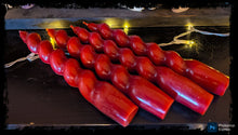 Load image into Gallery viewer, Twisted Red Taper Candles
