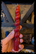 Load image into Gallery viewer, Twisted Red Taper Candles
