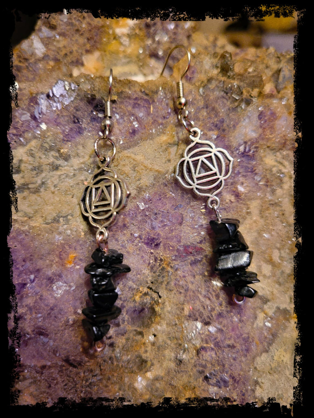 Black Tourmaline Root Chakra Earrings