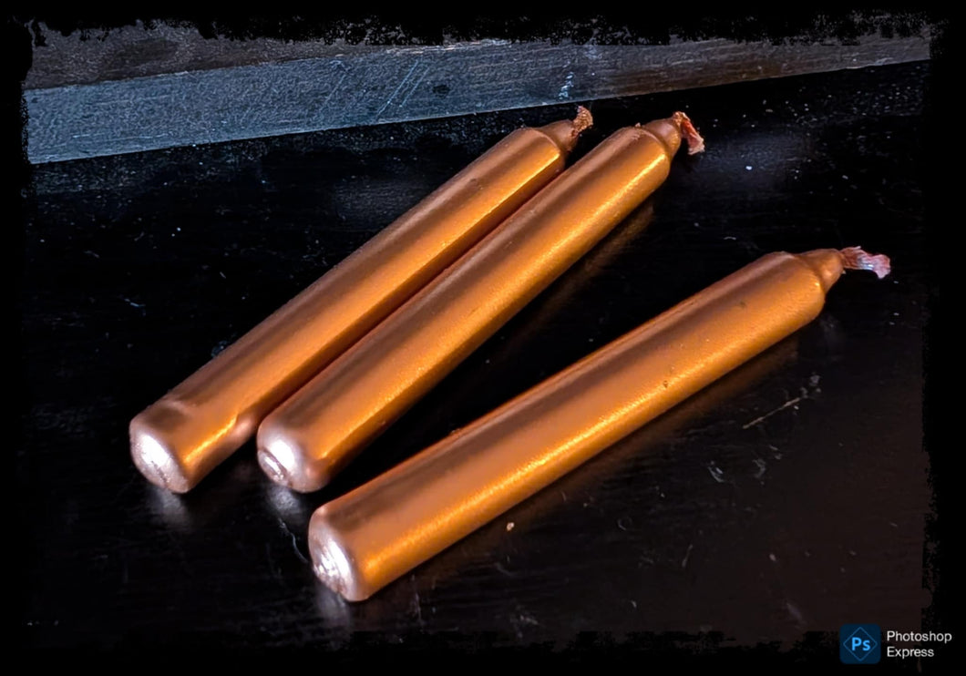 Altar Candles~Metallic Gold