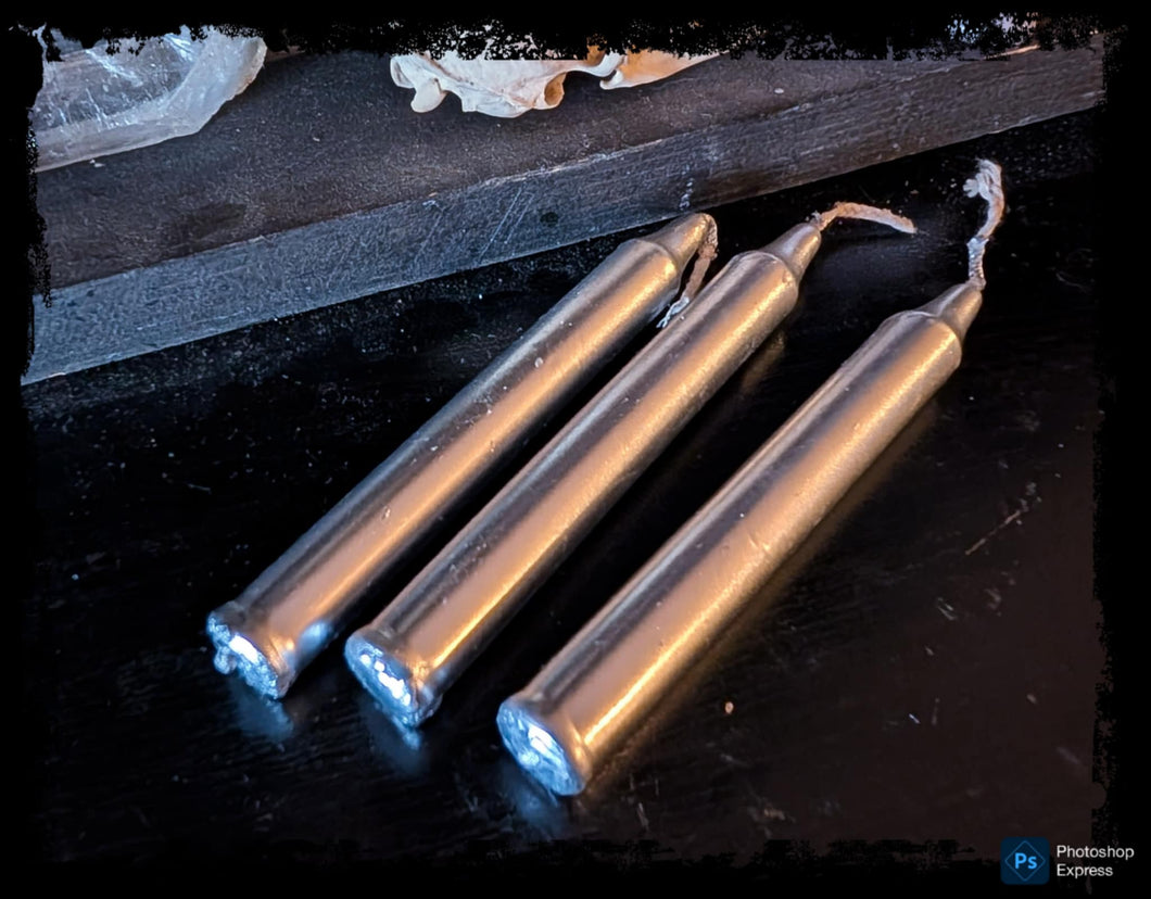 Altar Candles~Metallic Silver