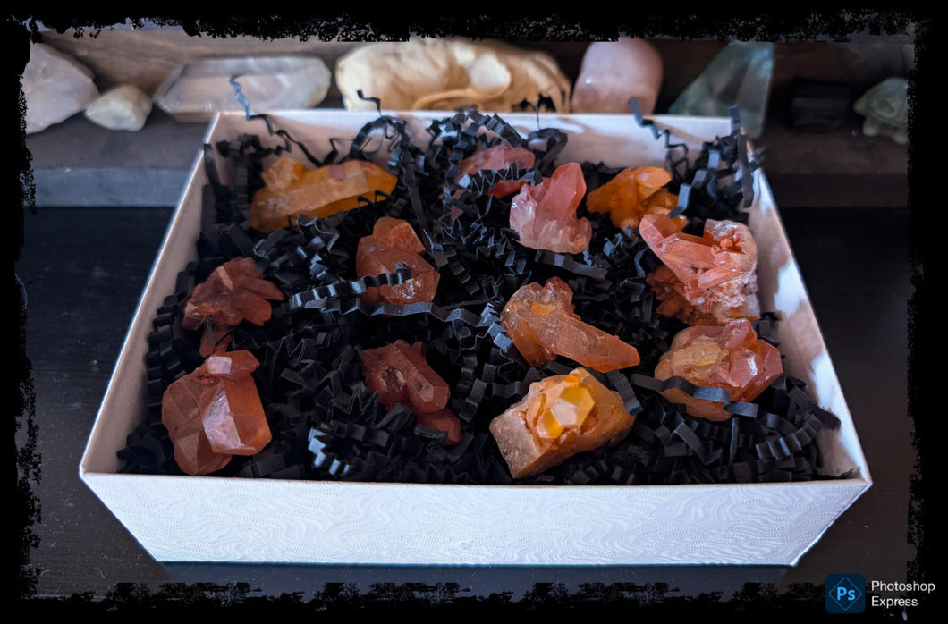 Tangerine Quartz Clusters