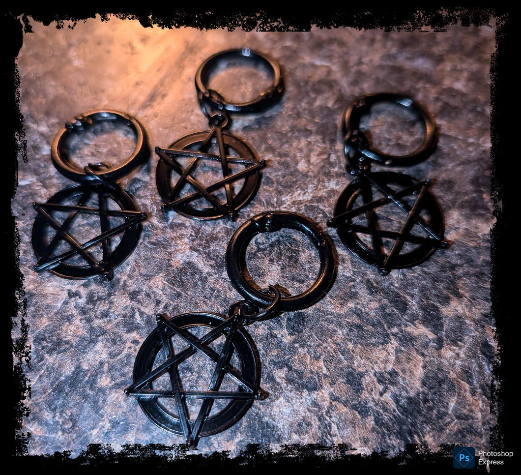 Black Pentacle Bag Clips