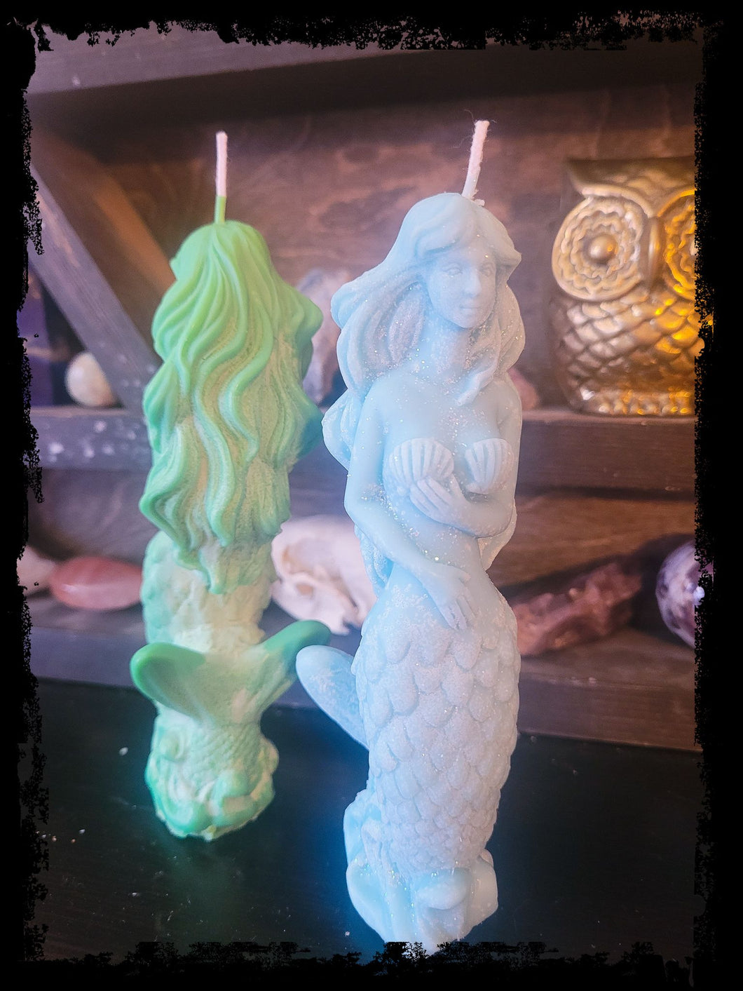 Mermaid's Reflection Figure Candle